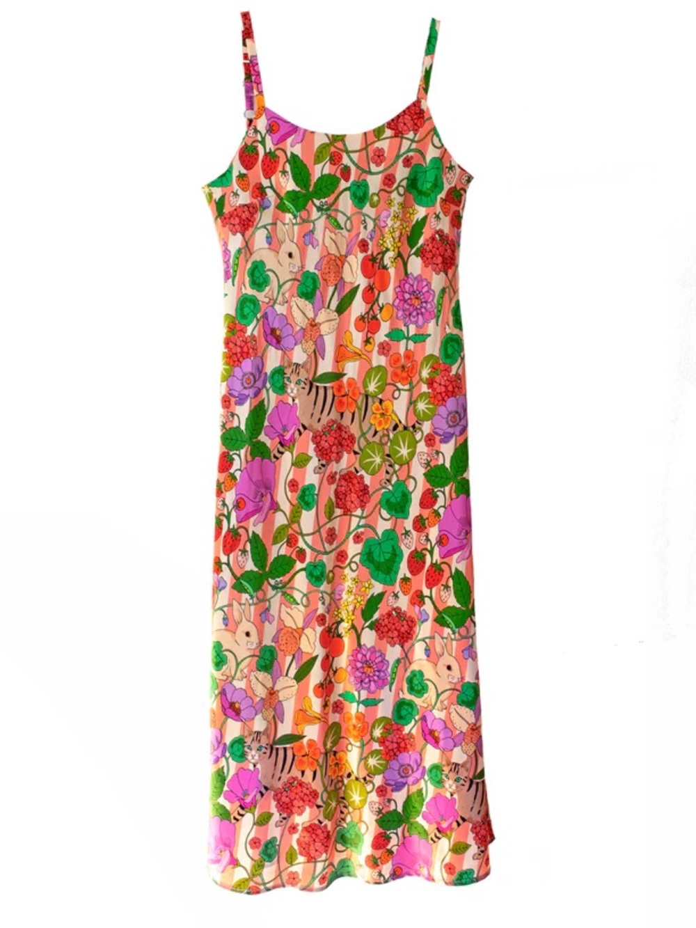 Karen Mabon - In The Greenhouse Pink Stripe Silk Dress